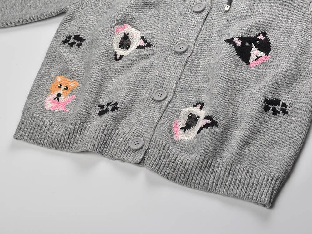 Cinza Conjunto de Outono 2025 de Cardigã e Saia de Malha Bordada SET244 para venda a revendedores na Faire8