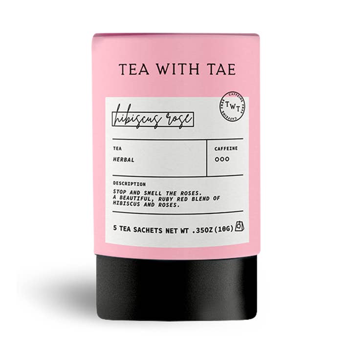 Mini-tube à base de plantes Hibiscus Rose Herbal Gift (5 sachets de thé) pour la vente par Tea with Tae
