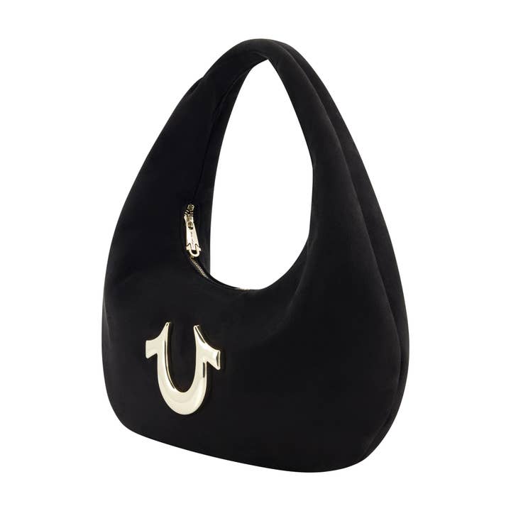 True Religion - Vente Sac porté épaule – femme - True Religion Horseshoe Link Soft Hobo, noir
