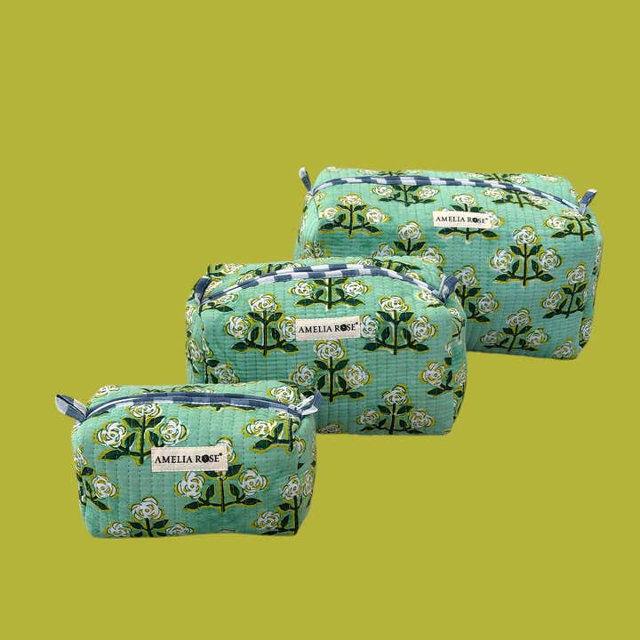 Bolsas Cosméticas Lily-Verde para venta al por mayor de Amelia Rose Jewelry