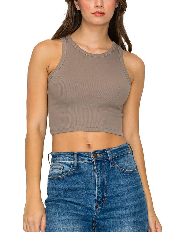 Vanilla Monkey - Wholesale Tank Top - Women's - Cropped High Neck Ribbed Tank Top9