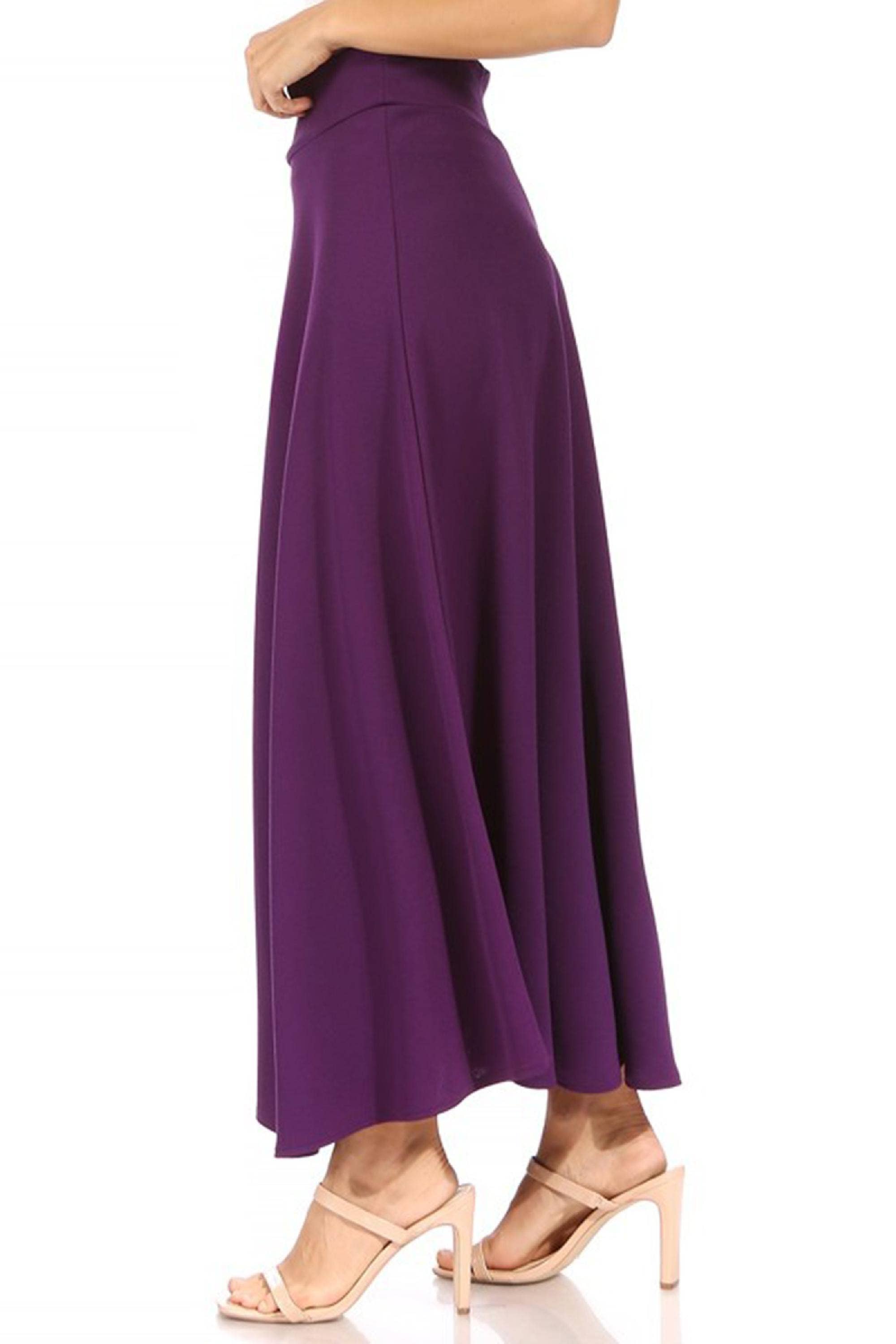 MOA COLLECTION - Wholesale Skirt - Women's - Women's Casual Solid Flare A-line Long Skirt26