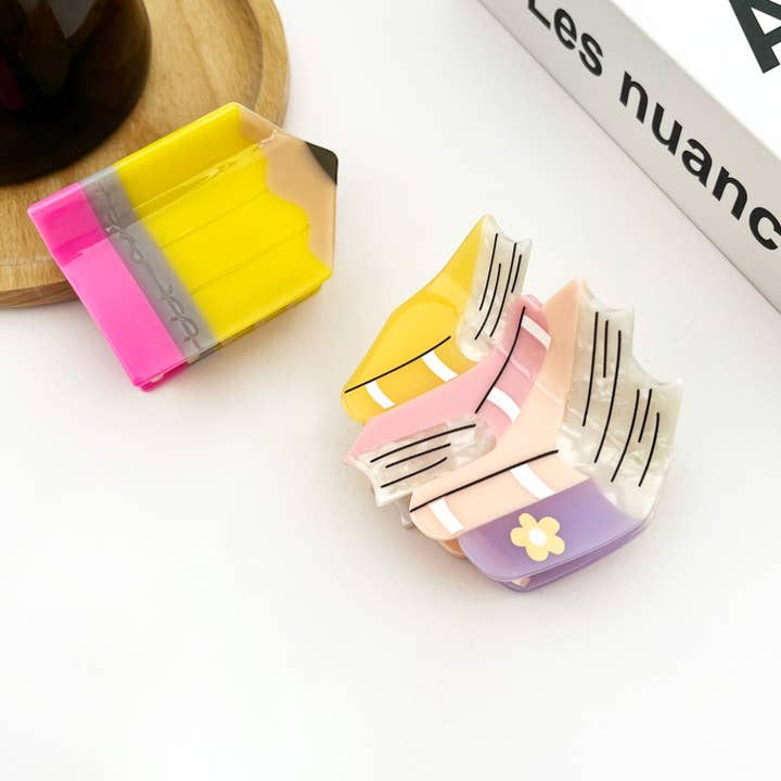 TheDivaSoap – wholesale Hair clip – Women’s – Stacked Books Hair Clip & Pencil Claw Clip6