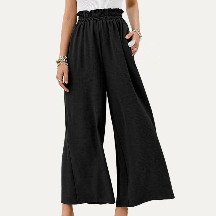 The Moment Collection – Großhandel Hose – Damen – Relax and Casual Days Hose mit hoher Taille und gesmoktem weitem Beinschnitt12