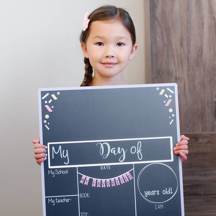 Back to School Erasable Board - Purple Confetti for wholesale by Beyond Measure Boards