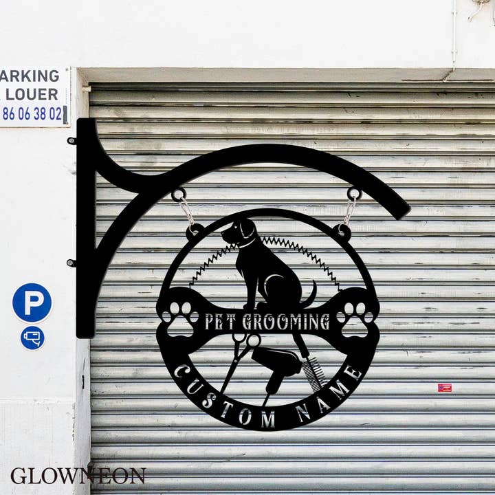 Glow Neon - Wholesale Wall Accent - Personalized Pet Grooming Salon Front Door Wall Hanging Sign