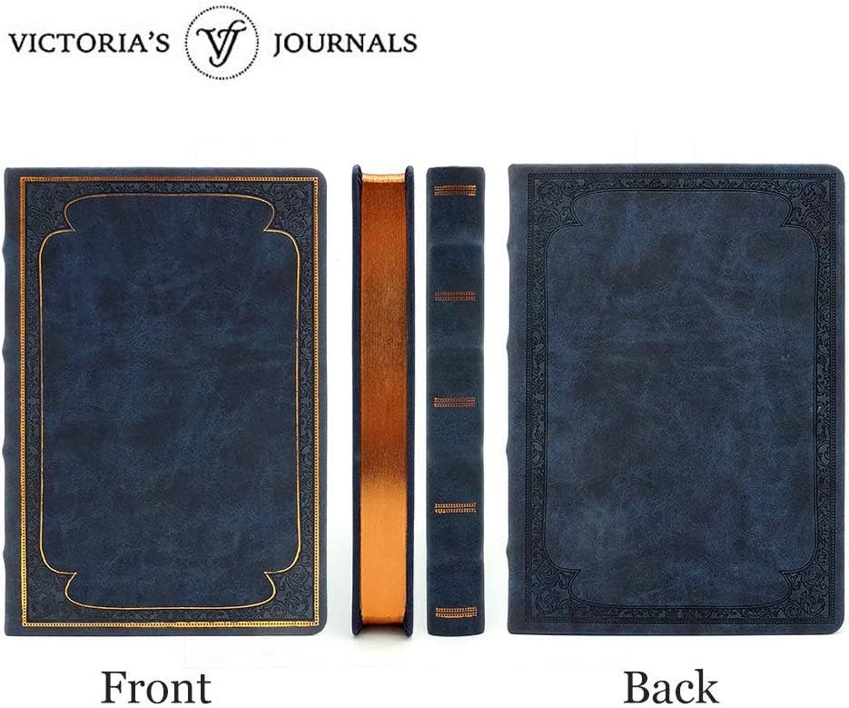 Victoria's Journals - Wholesale Journal/Diary - Victoria's Journals Vintage Style Diary Vegan Leather (Navy)8