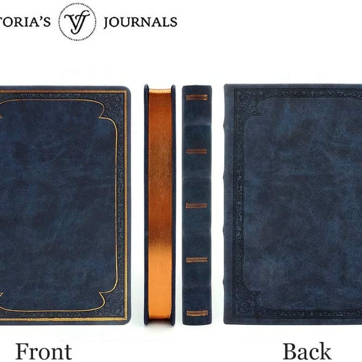 Victoria's Journals - Wholesale Journal/Diary - Victoria's Journals Vintage Style Diary Vegan Leather (Navy)8