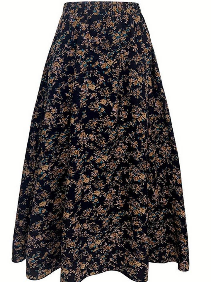 NINEXIS - Wholesale Skirt - Women's - CWBLS0446_LADIES ELEGANT COMMUTER PLEATED FLORAL SKIRT6