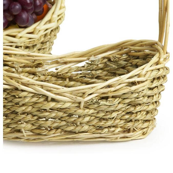 Buhi Imports - Vente Paniers - Lot de 2 petits paniers ovales en corde naturelle et saule2