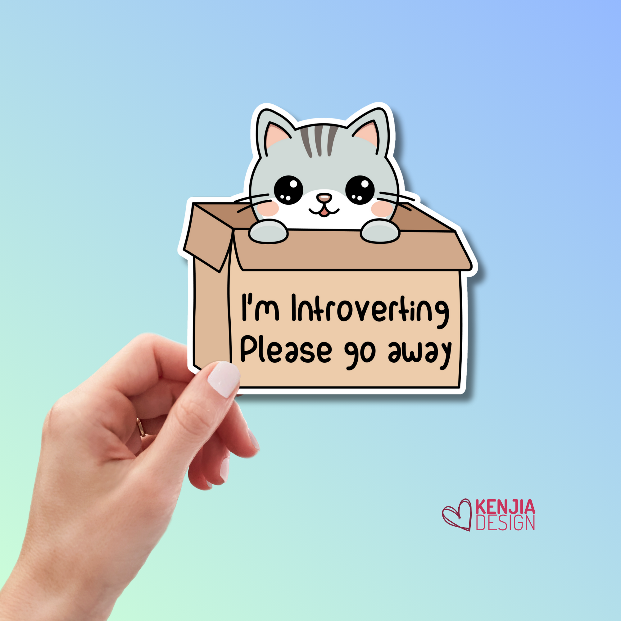 Kenjia Design - Wholesale Sticker - I'm Introverting, Please Go Away Stickers and Fridge Magnets0