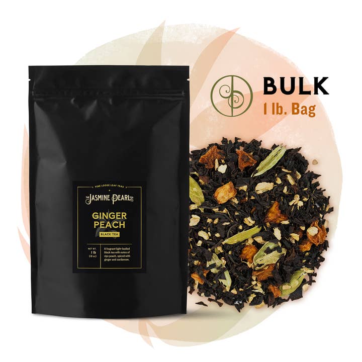 Ginger Peach Black Tea BULK for wholesale by The Jasmine Pearl Tea Company