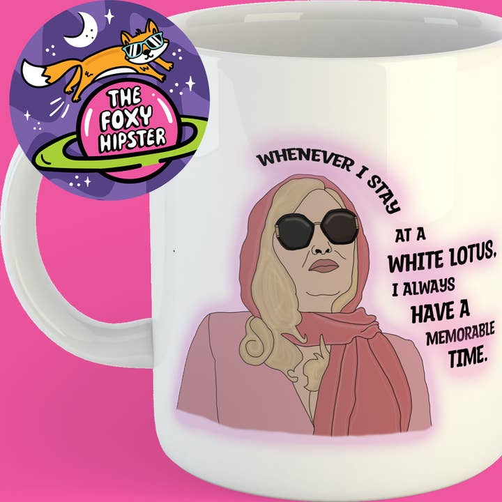 Witte Lotus Tanya 11oz Koffiemok voor wholesale door The Foxy Hipster