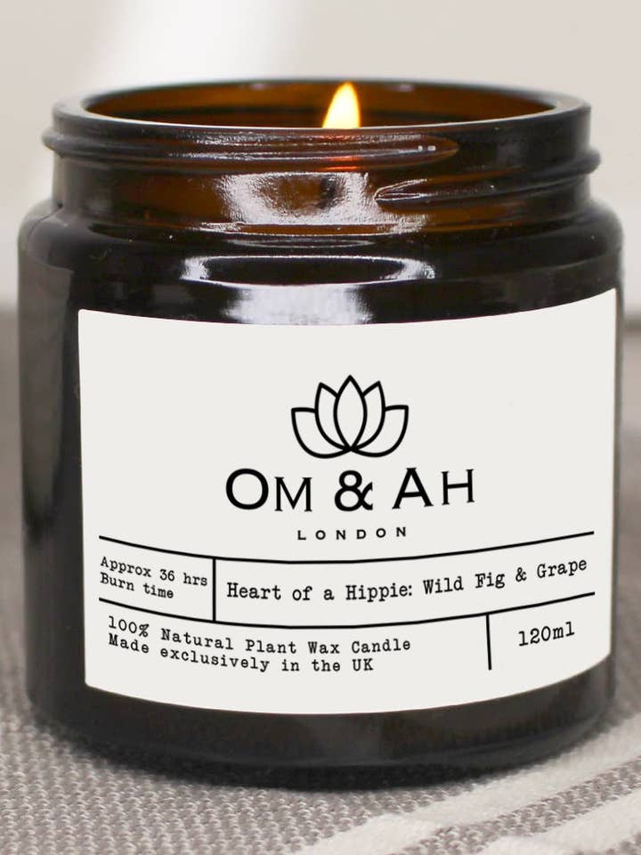"Heart of A Hippie" Candle for wholesale by Om & Ah