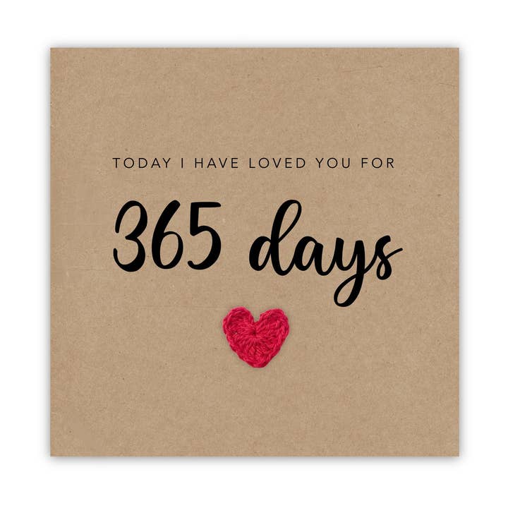 First Wedding Anniversary, Simple One Year Anniversary Card, for wholesale by Fifi's Handcrafted