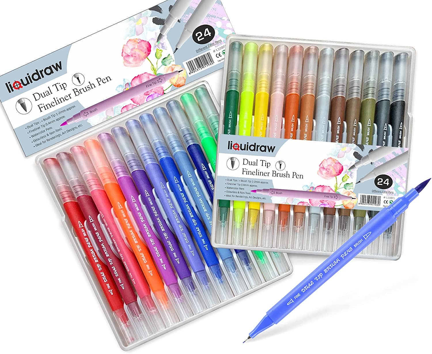 Liquidraw – Engroshandel Marker – Liquidraw Dual Tip Brush Penne Fineliner Farvesæt Fineliners Farvede Akvarelmarkører I Etui Til Voksen Farvebøger, Skitsering, Maleri, Kalligrafi, Tegning & Bogstaver5