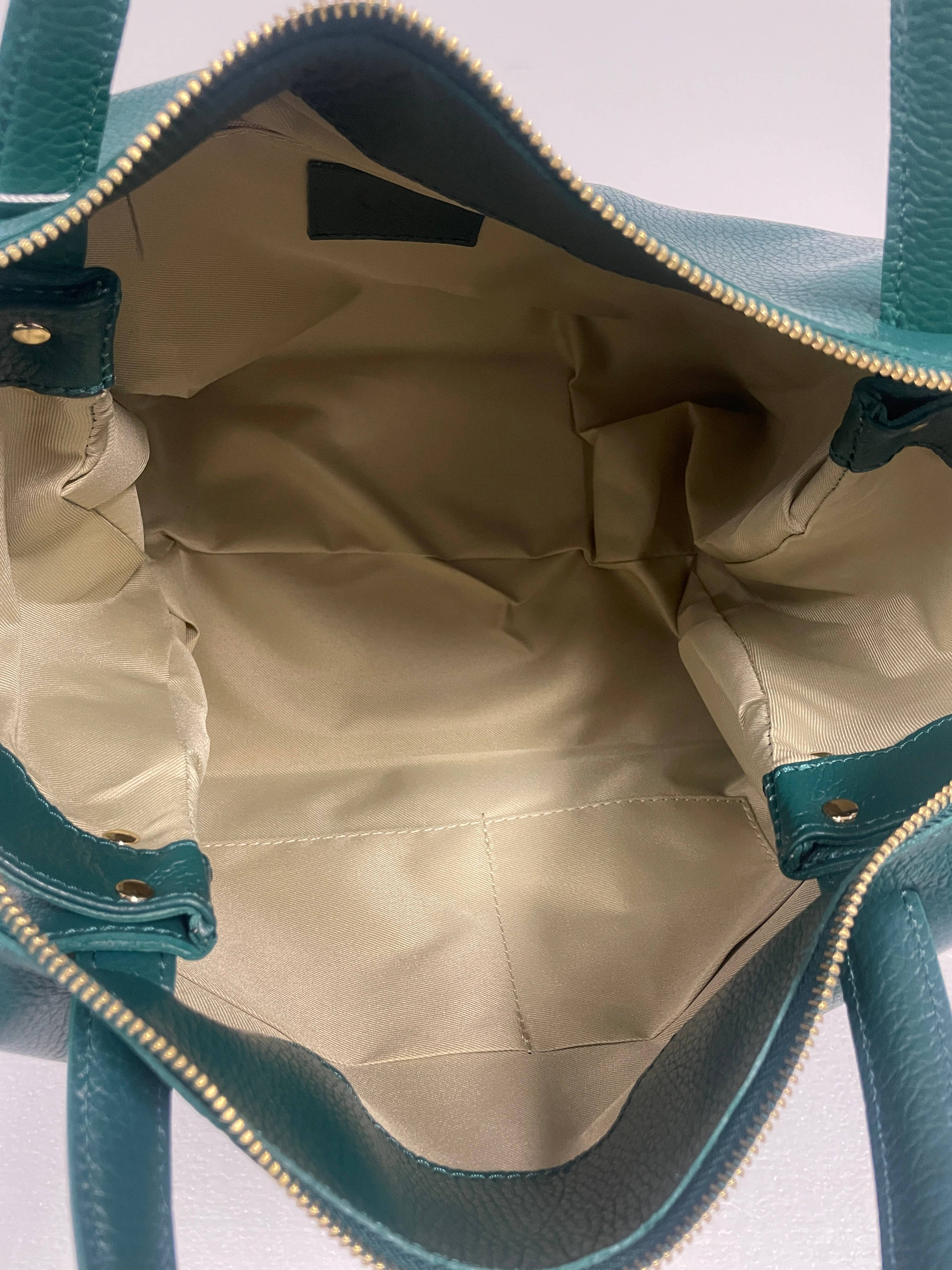 AMMA JO - Wholesale Satchel - Women's - Dorinda Bag - Italian Leather Carryall Satchel -Hunter Green4