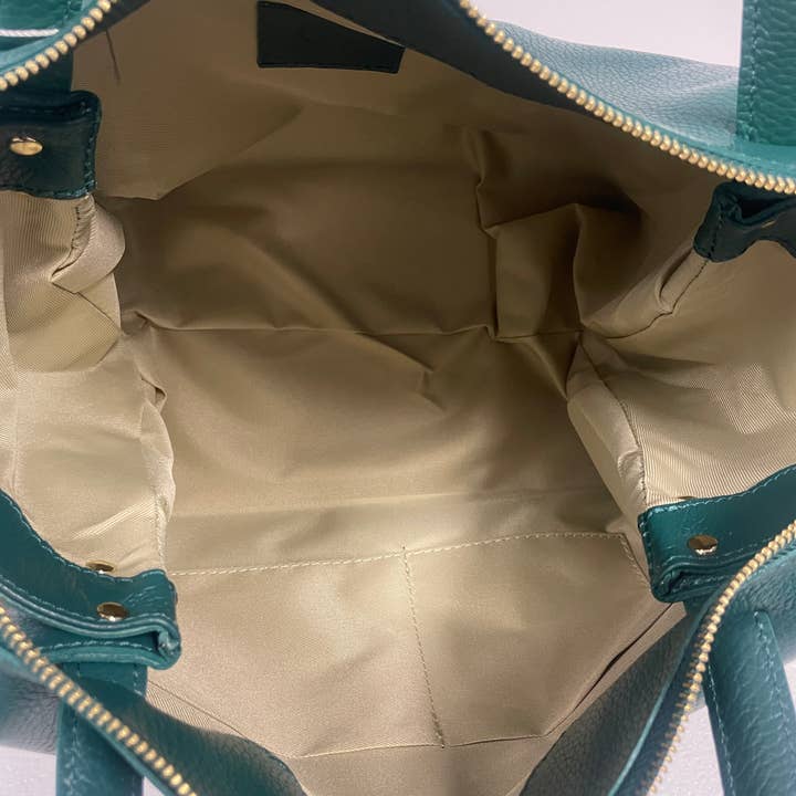 AMMA JO - Wholesale Satchel - Women's - Dorinda Bag - Italian Leather Carryall Satchel -Hunter Green4