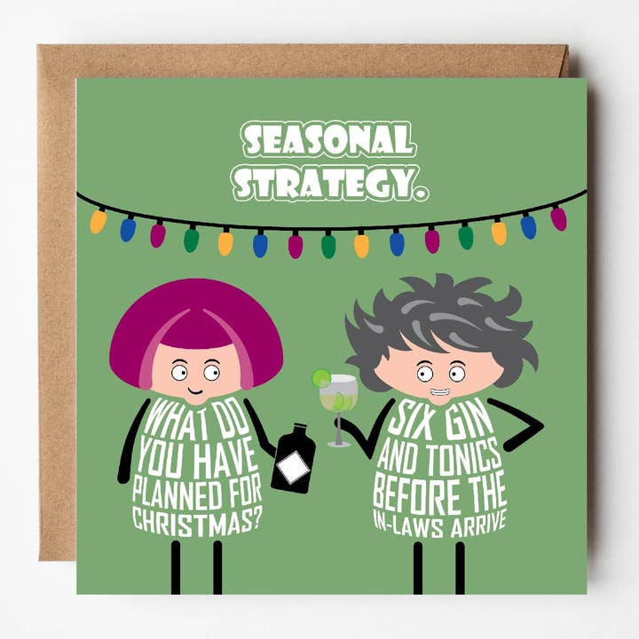 Seasonal strategy | Funny Christmas card | Gin and tonic for wholesale by VERSED AID