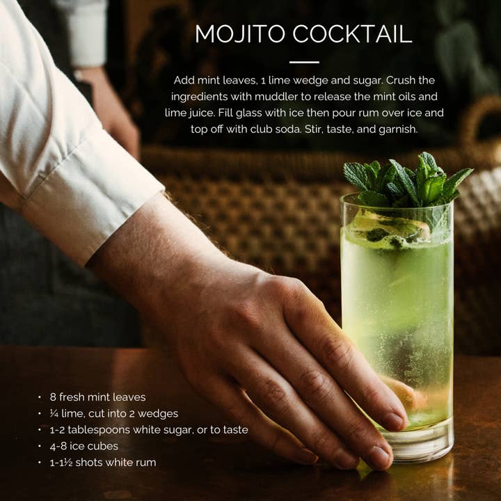 Final Touch - Wholesale Cocktail/Liquor Glass - Mojito Glass & Muddler Set