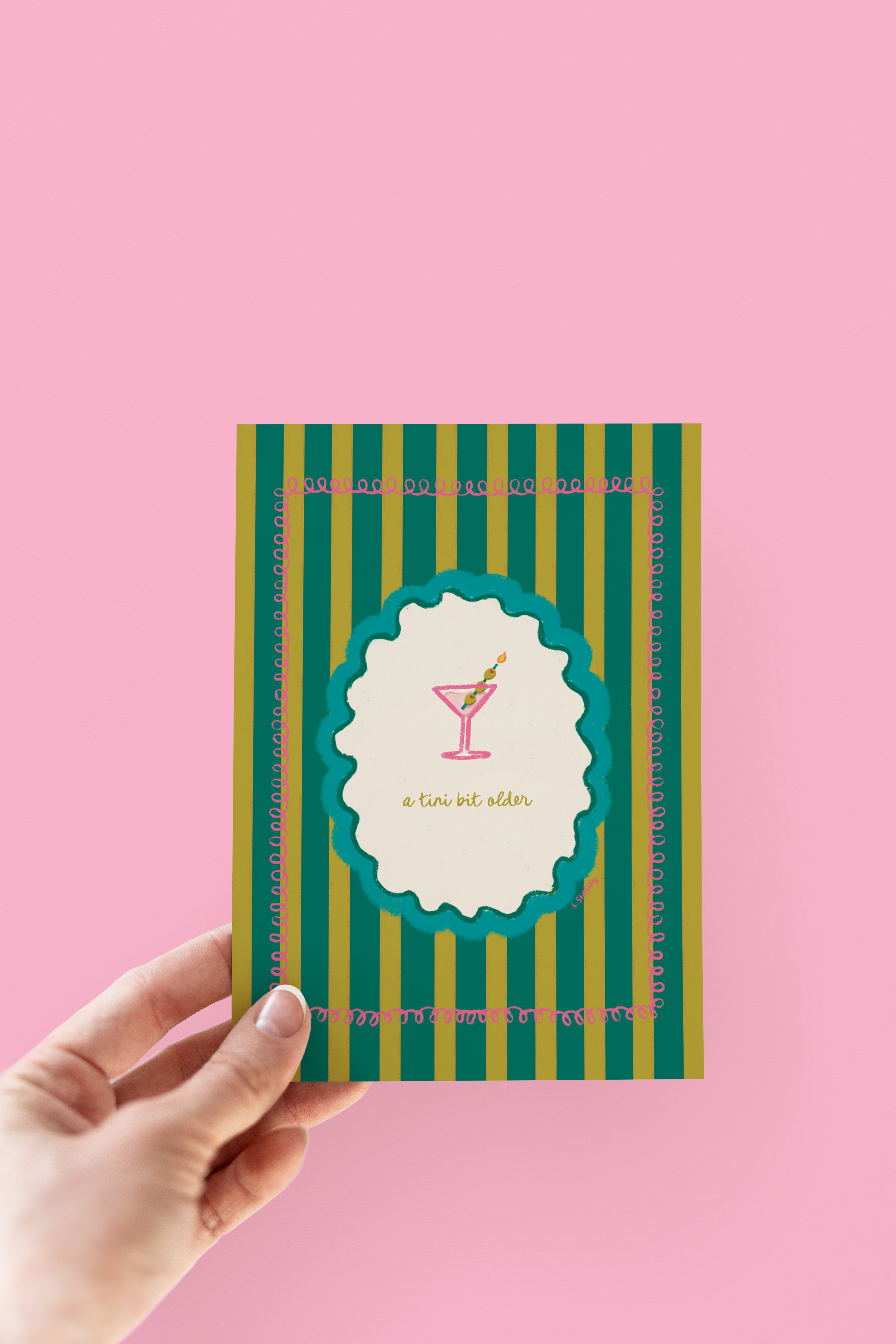 The Shelley Society - Wholesale Birthday Card - A Tini Bit Older Martini and Olives Birthday Greeting Card1
