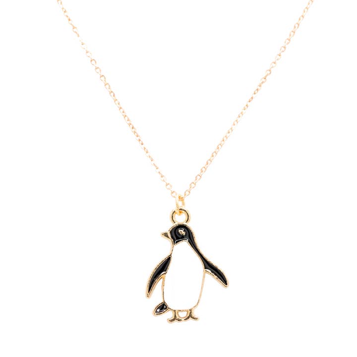 Penguin Bird Enamel Charm Necklace Children's Jewelry for wholesale by Rebecca Accessories LLC