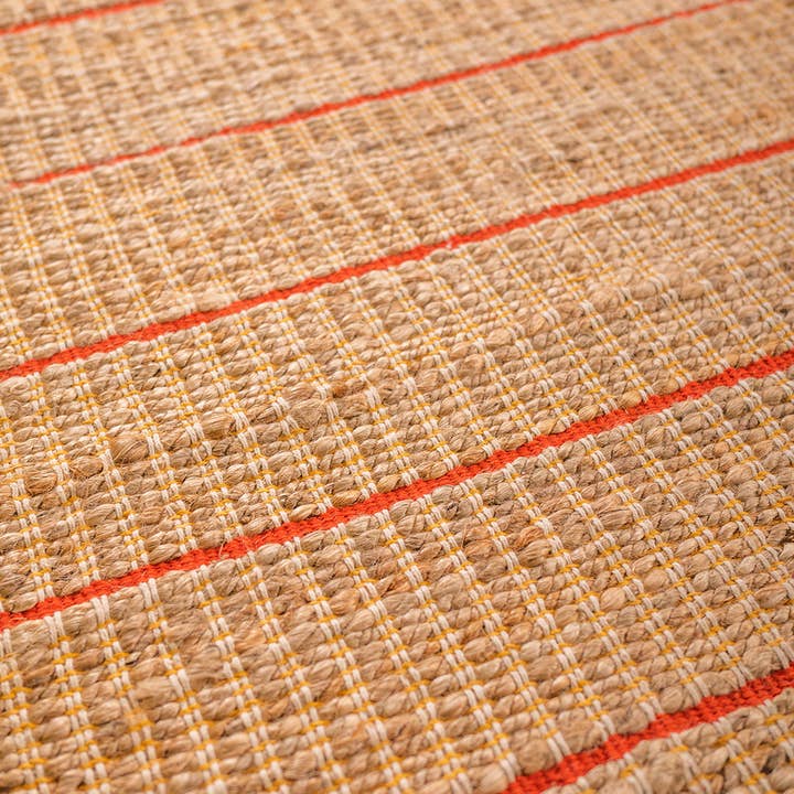 Ian Snow Ltd - Wholesale Runner Rug - Jute & Orange Stripe Runner Rug3