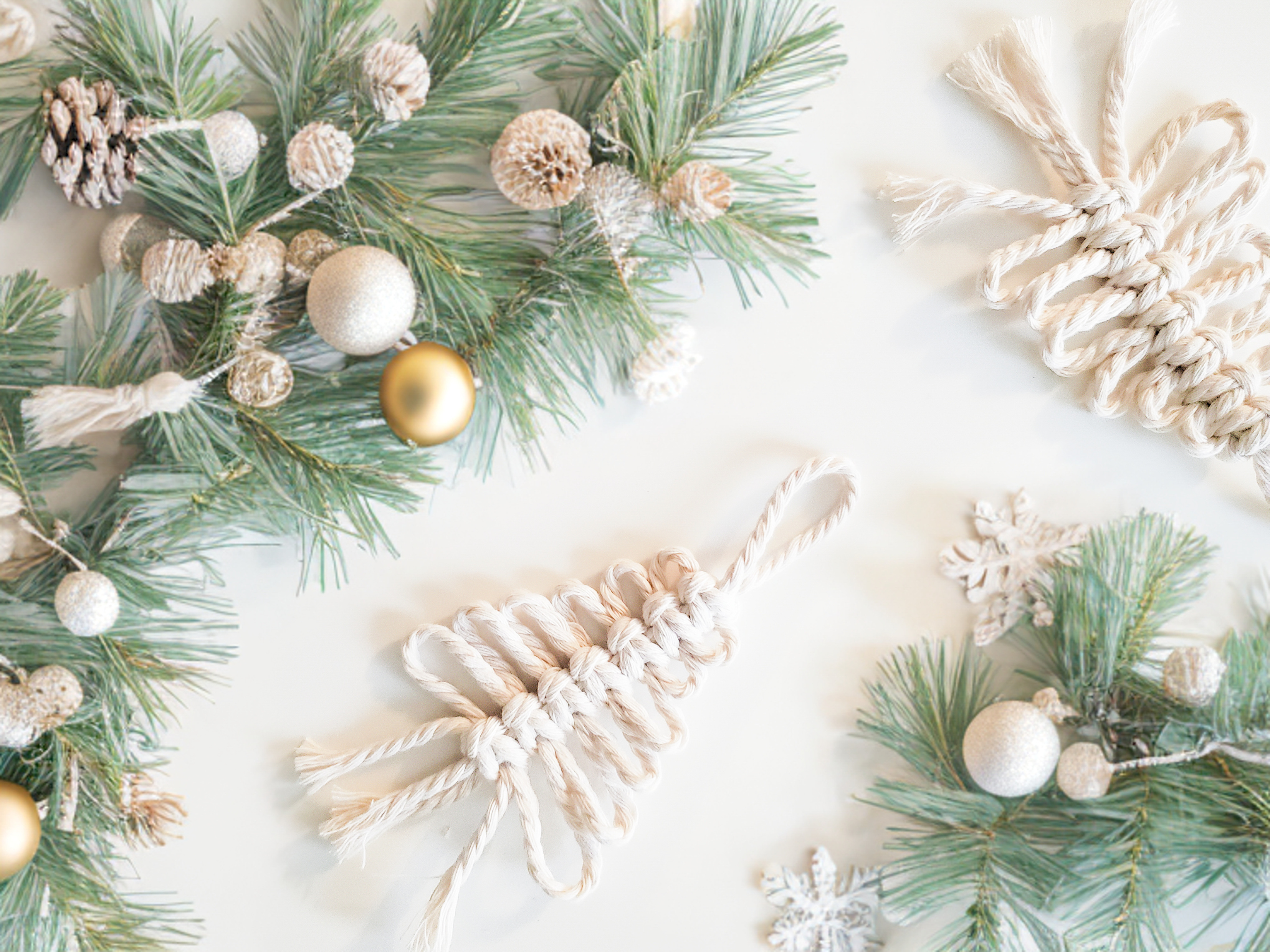 Caught In a Knot Co. - Wholesale Ornament - Macrame Christmas Tree Ornament | boho holiday decor0