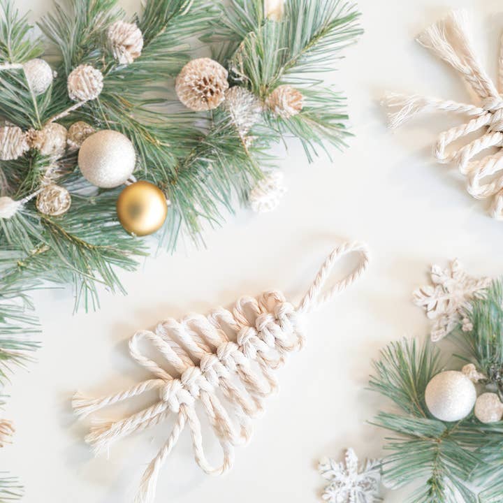 Caught In a Knot Co. - Wholesale Ornament - Macrame Christmas Tree Ornament | boho holiday decor0