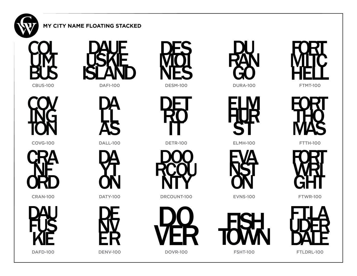 Grainwell - Wholesale Wall Accent - City Name Floating Stacked4