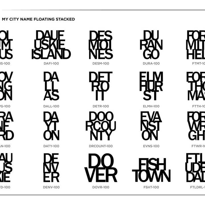 Grainwell - Wholesale Wall Accent - City Name Floating Stacked4