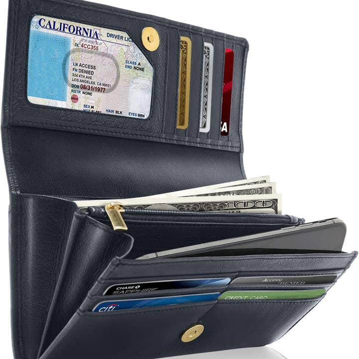 Access Denied Accessories - Wholesale Wallet - Women's - Accordion Clutch Wallet for Women Removable Checkbook Holder6