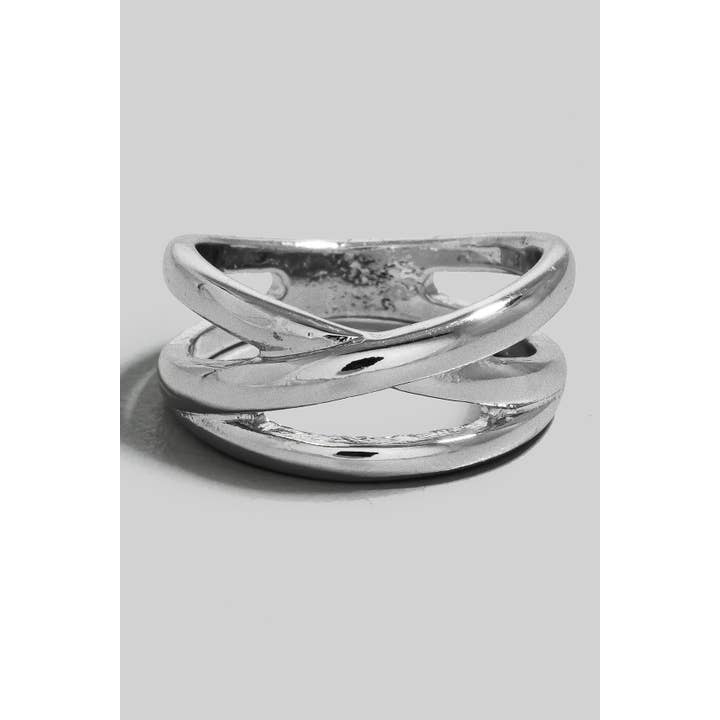 Simple Layered Metallic Band Ring for wholesale by The Looks by Fame Accessories