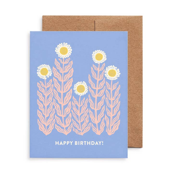 Sunflowers Birthday Greeting Card: Original Floral Art, Eco-Friendly for wholesale by Nuthatch Studio