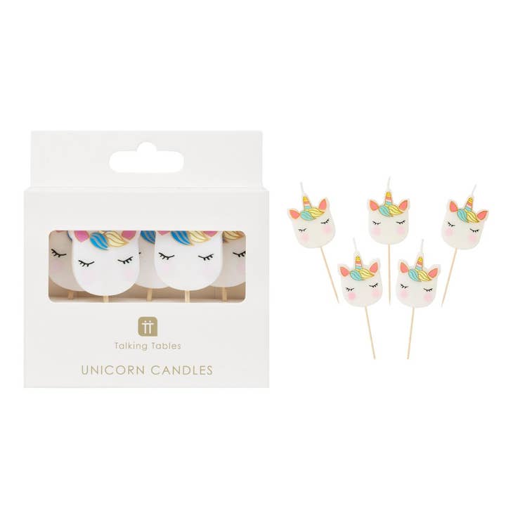Unicorn Birthday Candles - 5 Pack | Cake Candles | for wholesale by Talking Tables USA