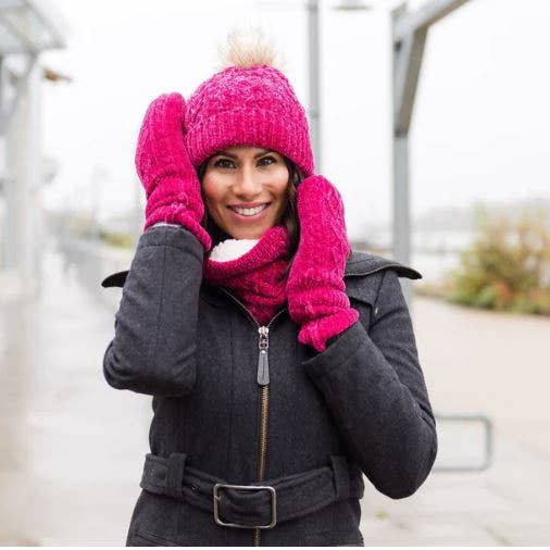 CHENILLE MITTENS for wholesale by Pudus