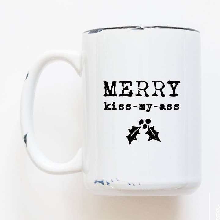 merry kiss-my-ass | caneca de cerâmica por atacado de Prairie Chick Prints