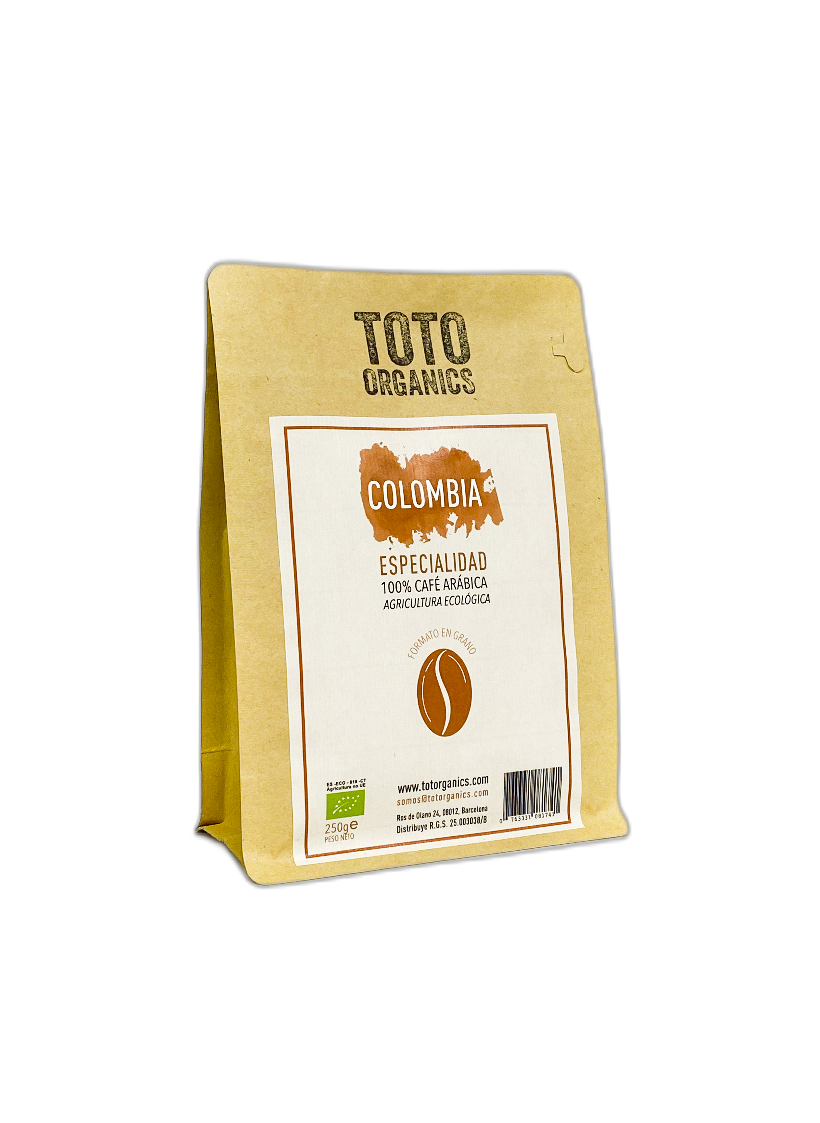 TOTO Organics - Wholesale Coffee Beans - Colombian Coffee 250g BIO beans0