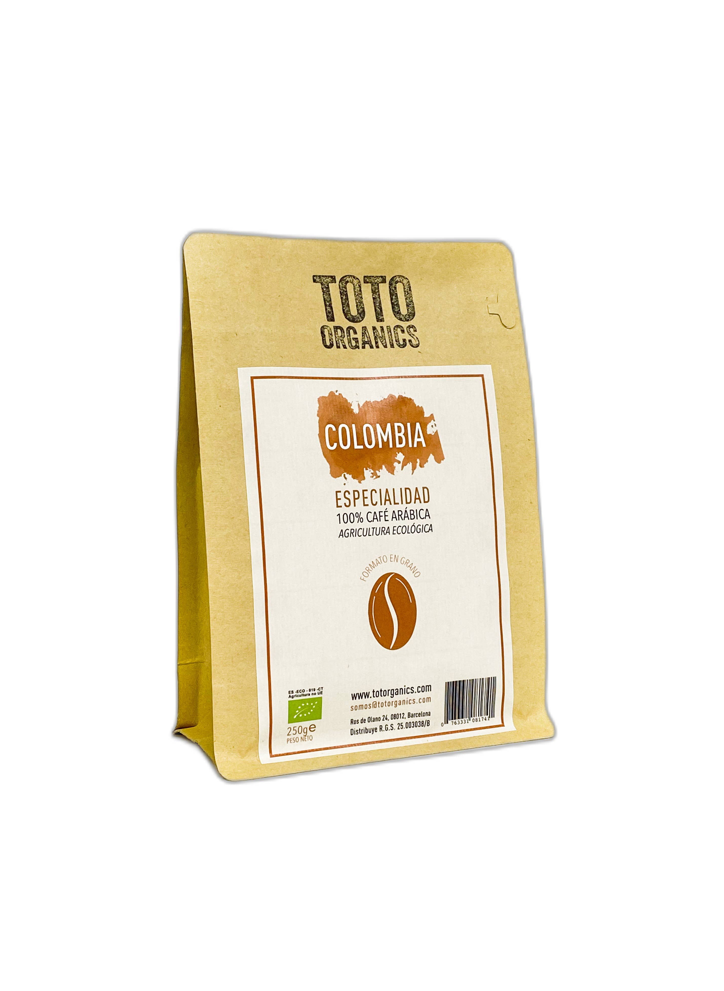 TOTO Organics - Wholesale Coffee Beans - Colombian Coffee 250g BIO beans