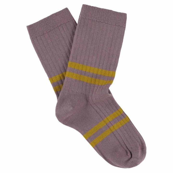 ESCUYER - Wholesale Socks - Women's - Women Stripes Purple / Bronze