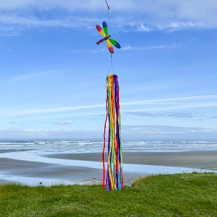 In the Breeze, LLC. - Wholesale Outdoor Ornament/Decor - Dragonfly & Ribbon Windsock