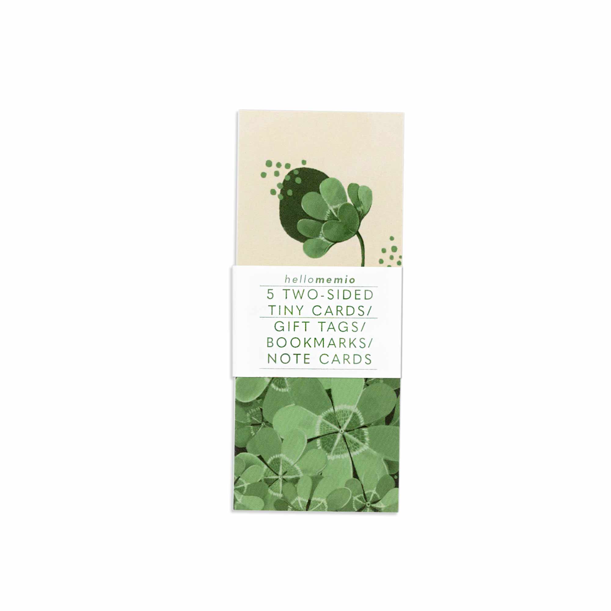 Memio Illustrated Designs - Wholesale Stationery/Notecard Set - Lucky Clovers Tiny Cards