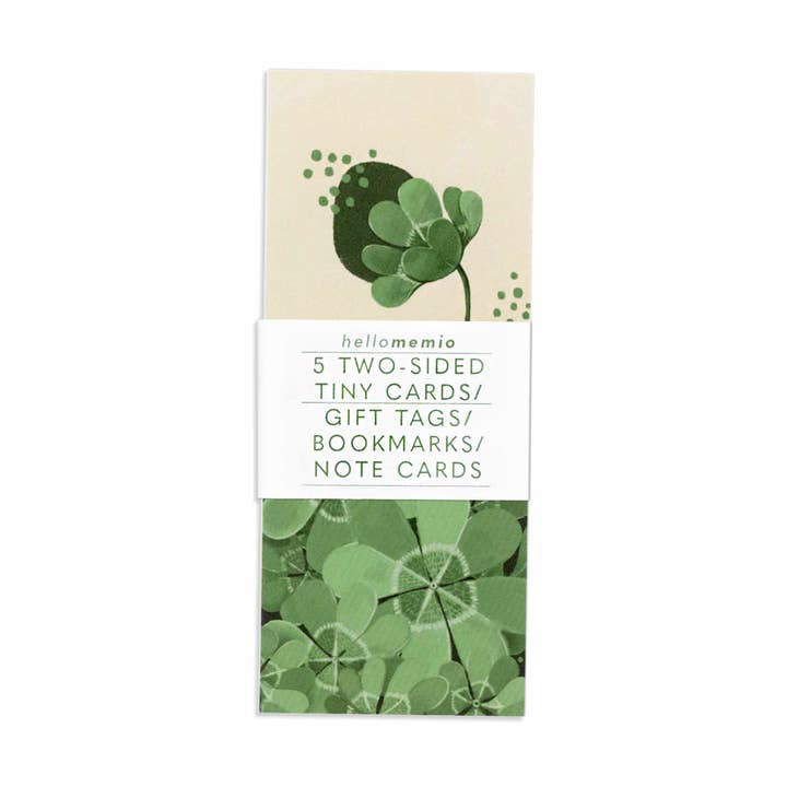 Memio Illustrated Designs - Wholesale Stationery/Notecard Set - Lucky Clovers Tiny Cards0