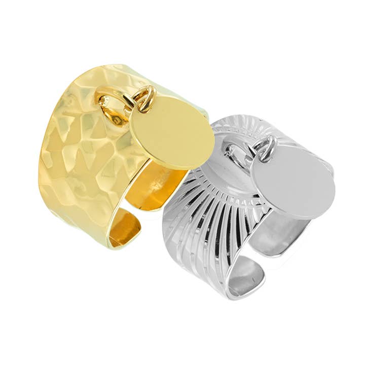 Verstelbare ring met ronde kwastje - verguld met goud of 925 zilver voor wholesale door Bijoux Fabrication Française