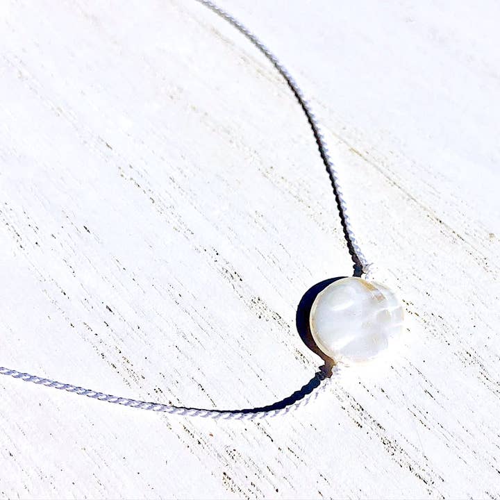Pearl Necklace, Silk Cord, Mother Of Pearl Coin, Pearls, Ste for wholesale by ShellyCakes