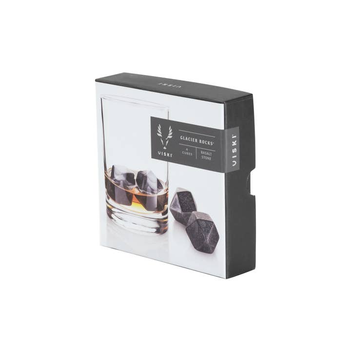 Viski - Wholesale Drink Chilling Cubes - Glacier Rocks® Hexagonal Basalt Rock Ice Stones Set of 41