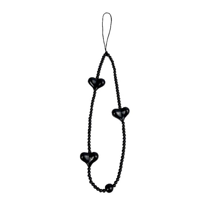 Black Hearts Wristlet Phone Strap for wholesale by Gold Trip