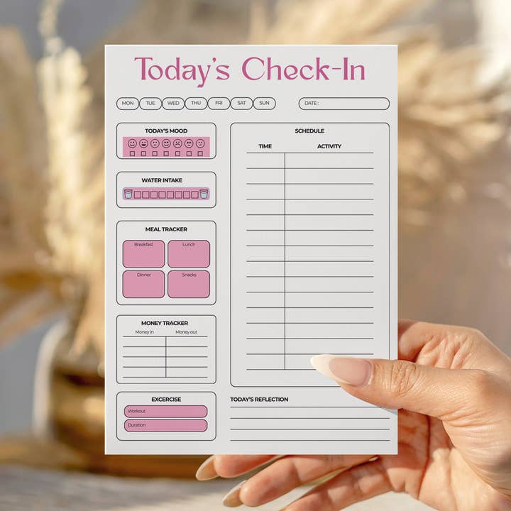 Todays Check-in Notepad for wholesale by Peachi Lane