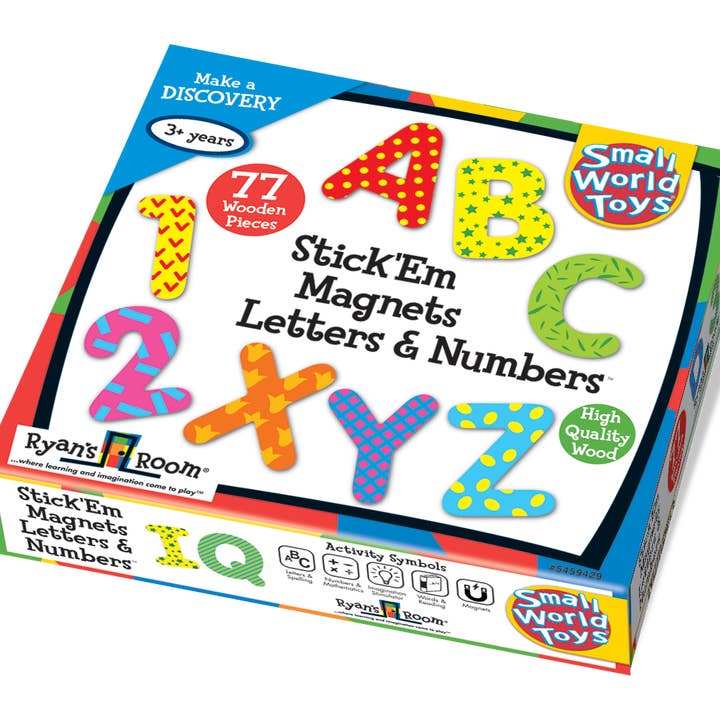Imanes Stick'Em - Letras y números para venta al por mayor de Small World Toys