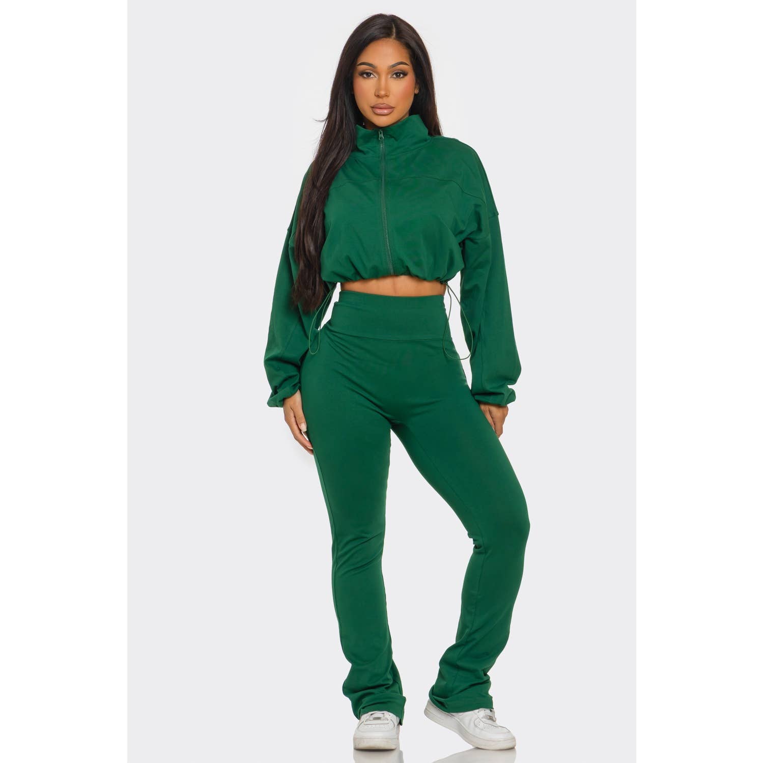 ITSSY - Wholesale Lounge Set - Women's - Cropped Zip Up and High Waist Jogger Set8